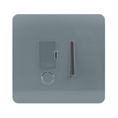 Trendi Switch 13 Amp Fused Spur with Flex Outlet in Cool Grey
