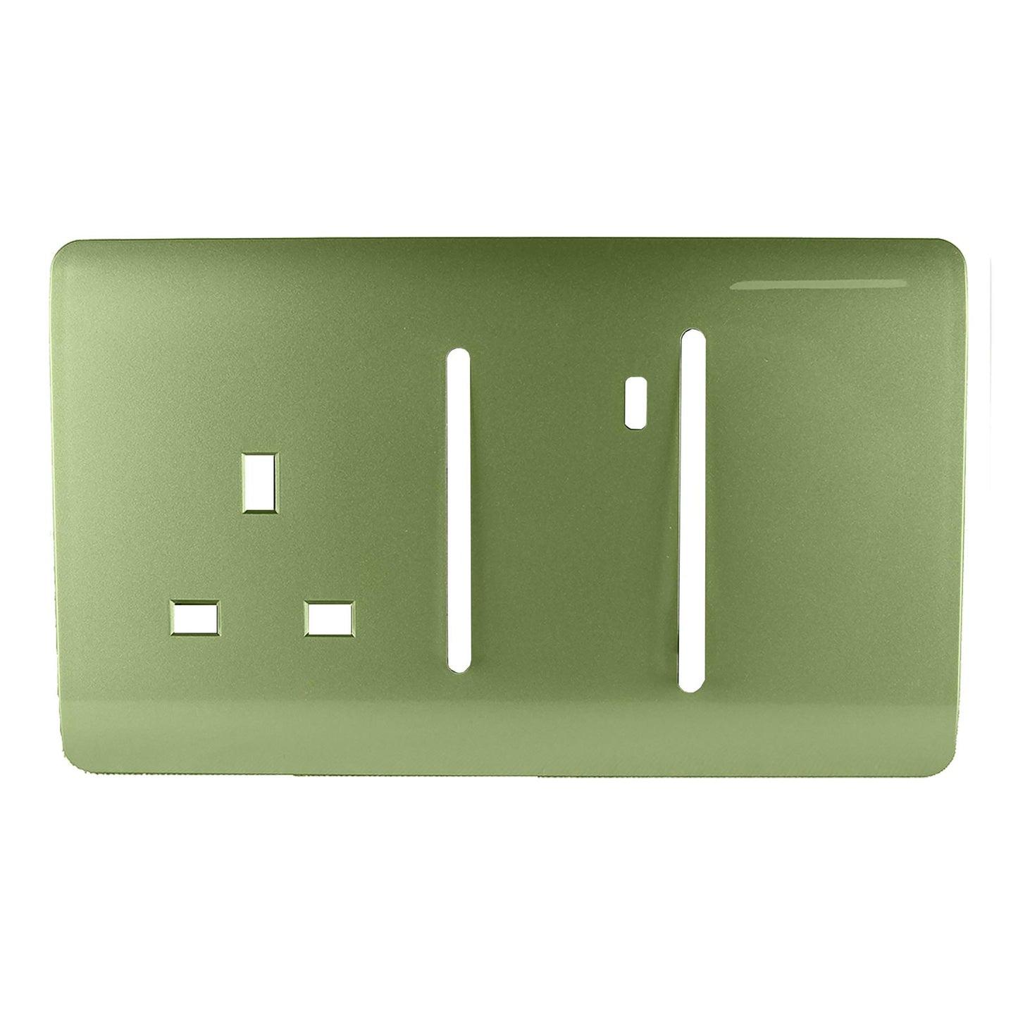 Trendi Switch Spare Faceplate For Cooker Switch & Plug Socket with Neon in Moss Green