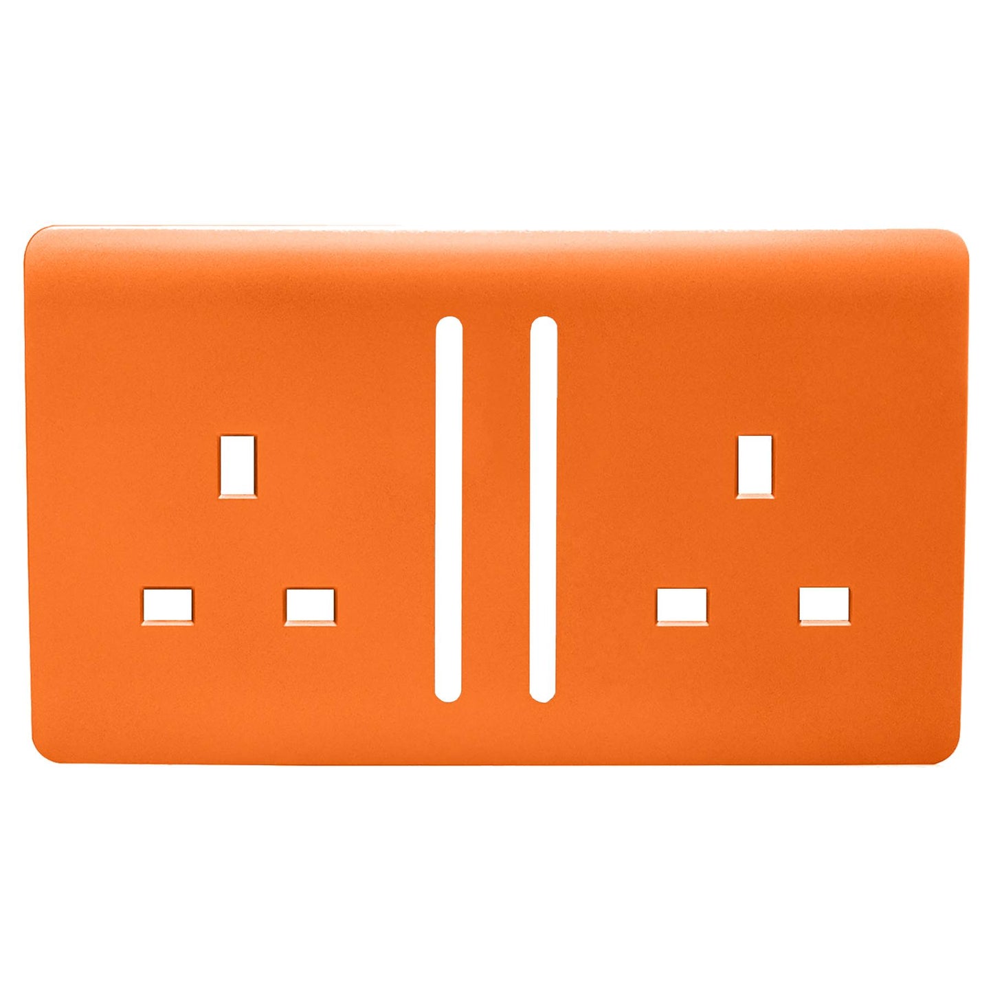 Trendi Switch 2 Gang Long Switched Spare Faceplate For Modern Designer Plug Socket in Sunset Orange