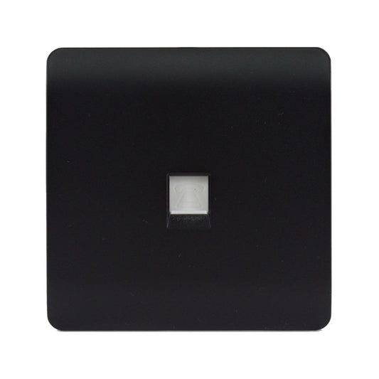 Trendi Switch 1 Gang RJ45 Cat 6 Modern Designer PC Ethernet Socketin Matt Black