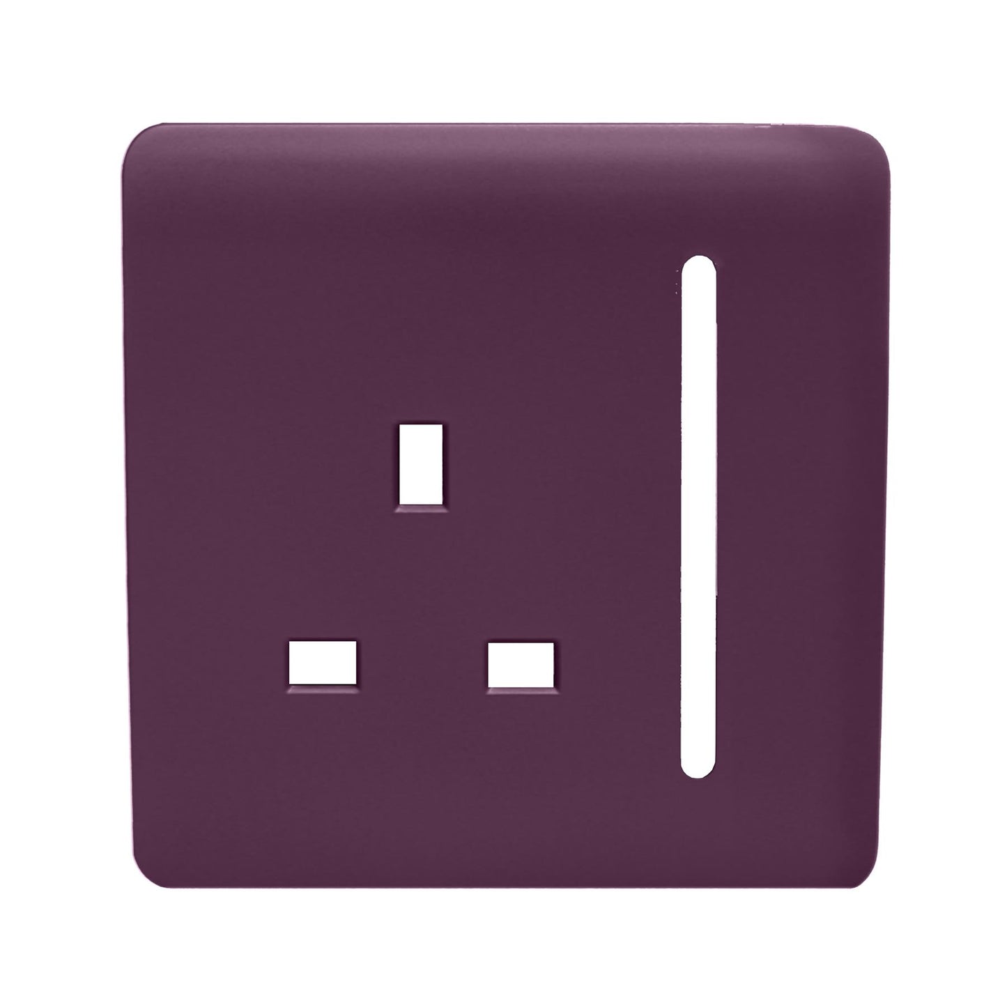 Trendi Switch 1 Gang 13 Amp Switched Spare Faceplate For Modern Designer Plug Socket in Plum Purple