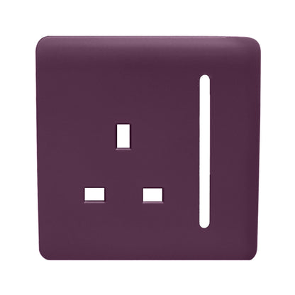 Trendi Switch 1 Gang 13 Amp Switched Spare Faceplate For Modern Designer Plug Socket in Plum Purple