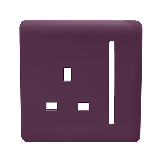 Trendi Switch 1 Gang 13 Amp Switched Spare Faceplate For Modern Designer Plug Socket in Plum Purple