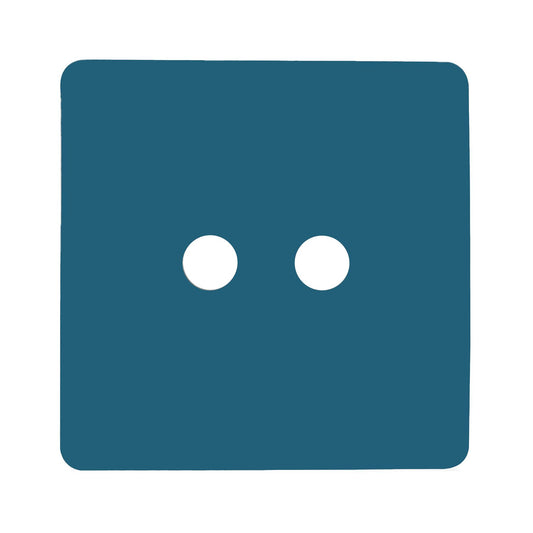 Trendi Switch 2 Gang Spare Faceplate For Co-Axial Modern Designer Television Socket in Ocean Blue