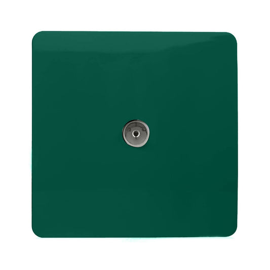 Trendi Switch 1 Gang Female Co-Axial Television Socketin Dark Forest Green