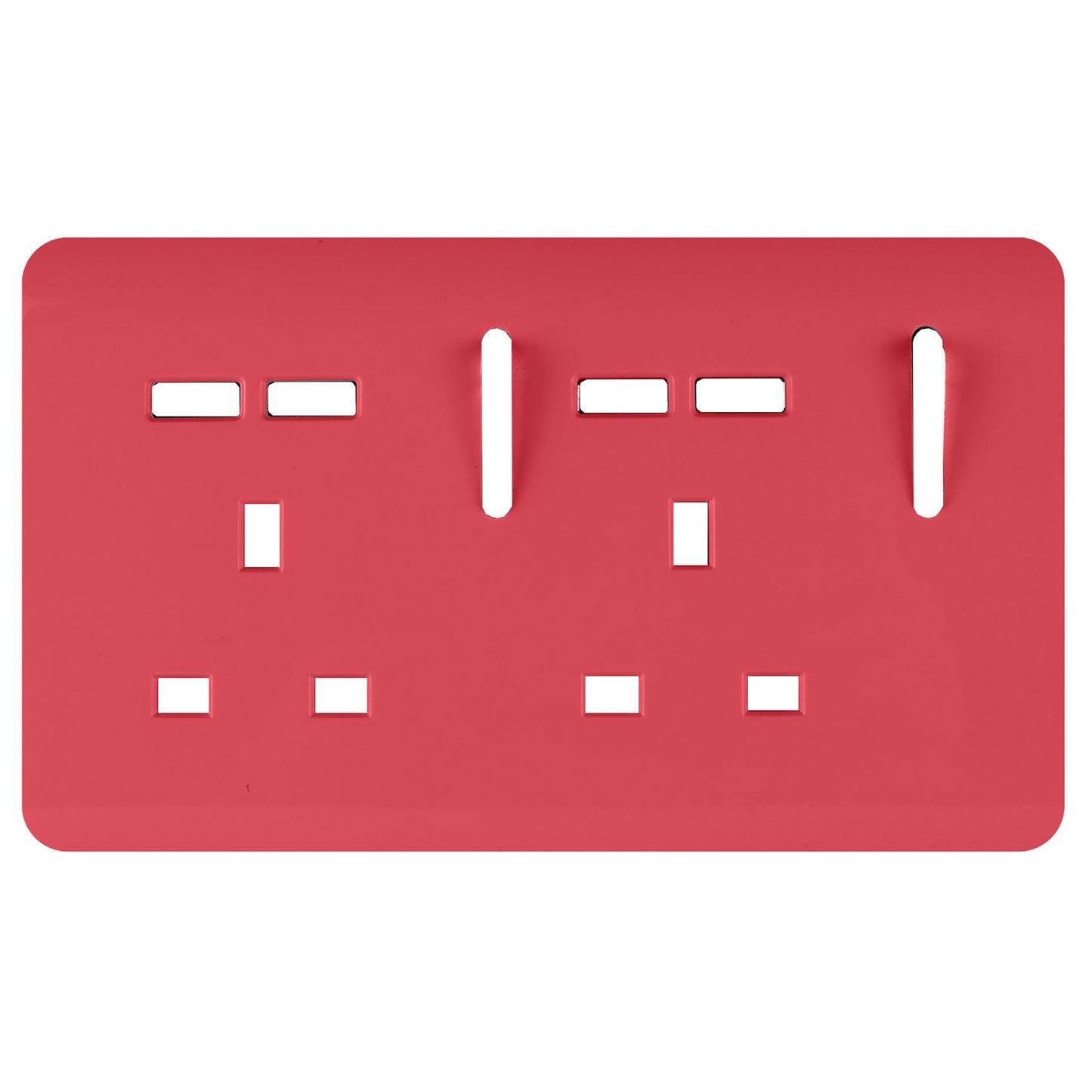 Trendi Switch 2 Gang 4 Port USB Spare Faceplate For Modern Designer Plug Socket in Strawberry Red