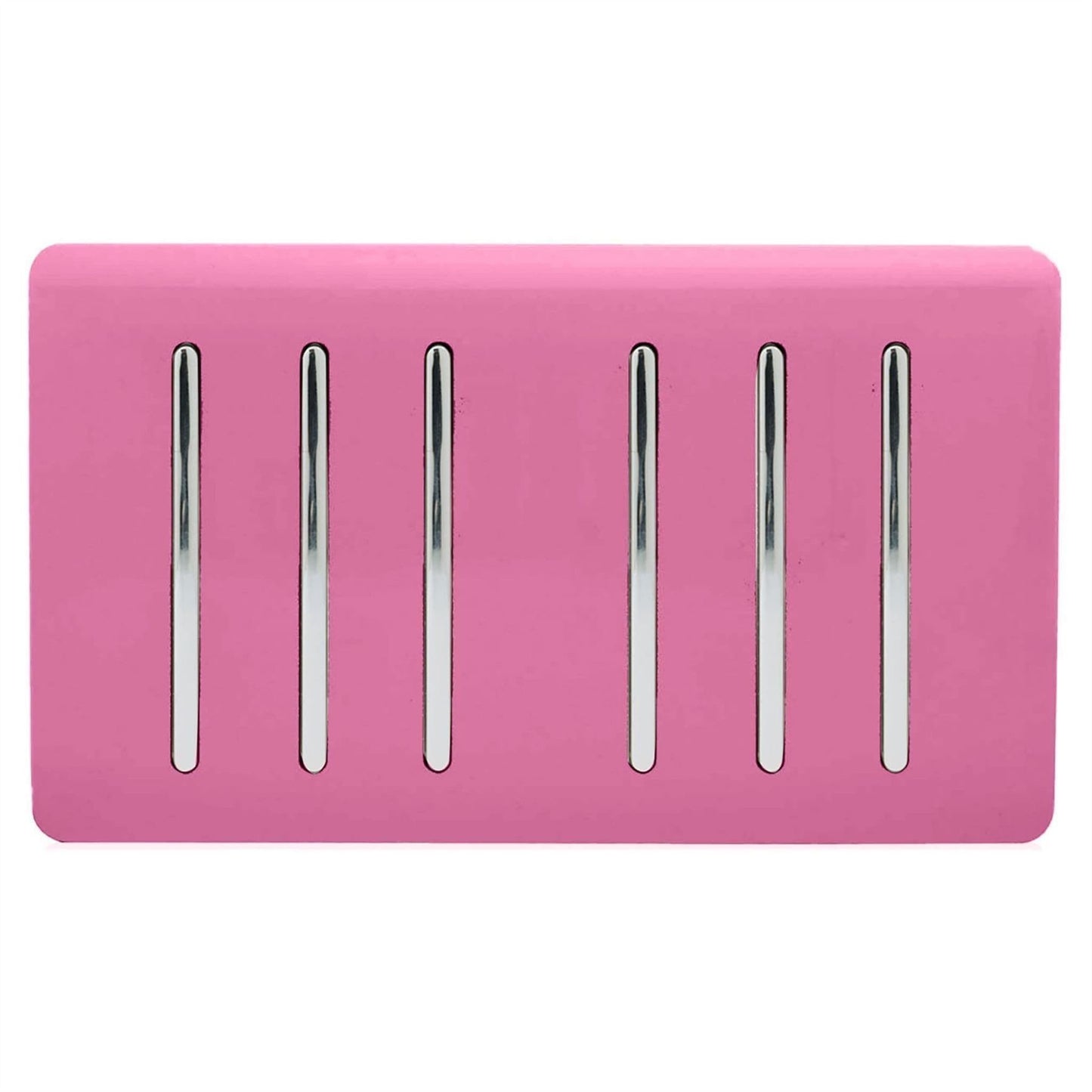Trendi Switch 6 Gang Spare Faceplate for Modern Designer Light Switch in Candy Pink