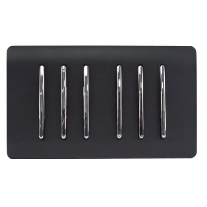 Trendi Switch 6 Gang 1 or 2 Way Light Switch in Matt Black