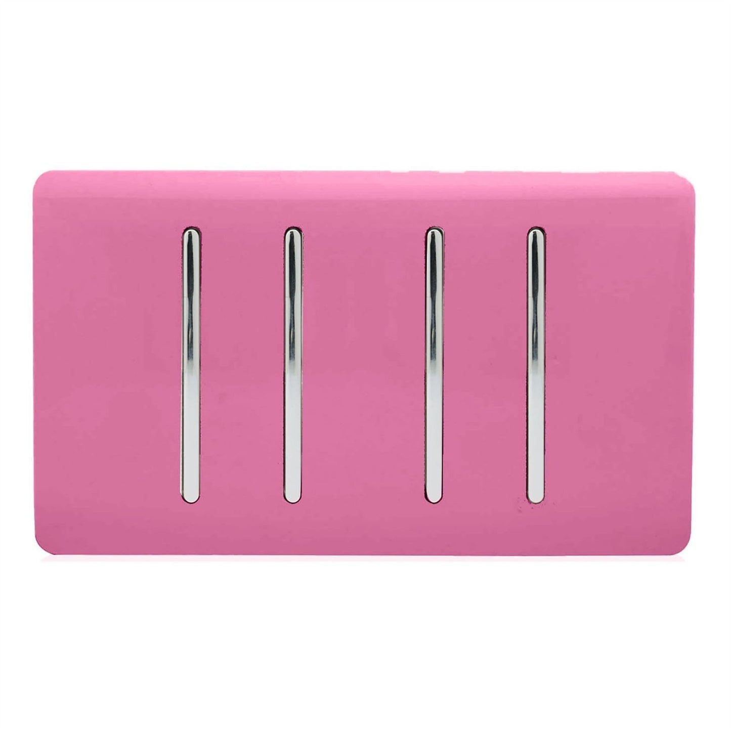 Trendi Switch 4 Gang Light Switch (3x 1 or 2 Way & 1 x Intermediate)in Candy Pink