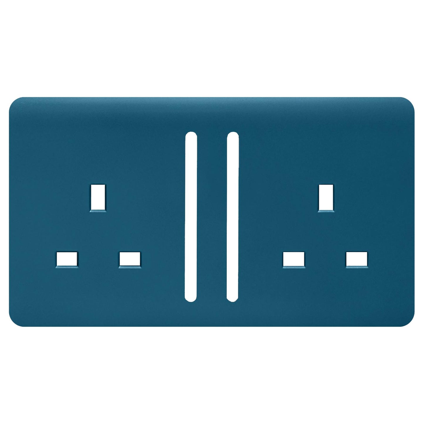 Trendi Switch 2 Gang Long Switched Spare Faceplate For Modern Designer Plug Socket in Midnight Blue