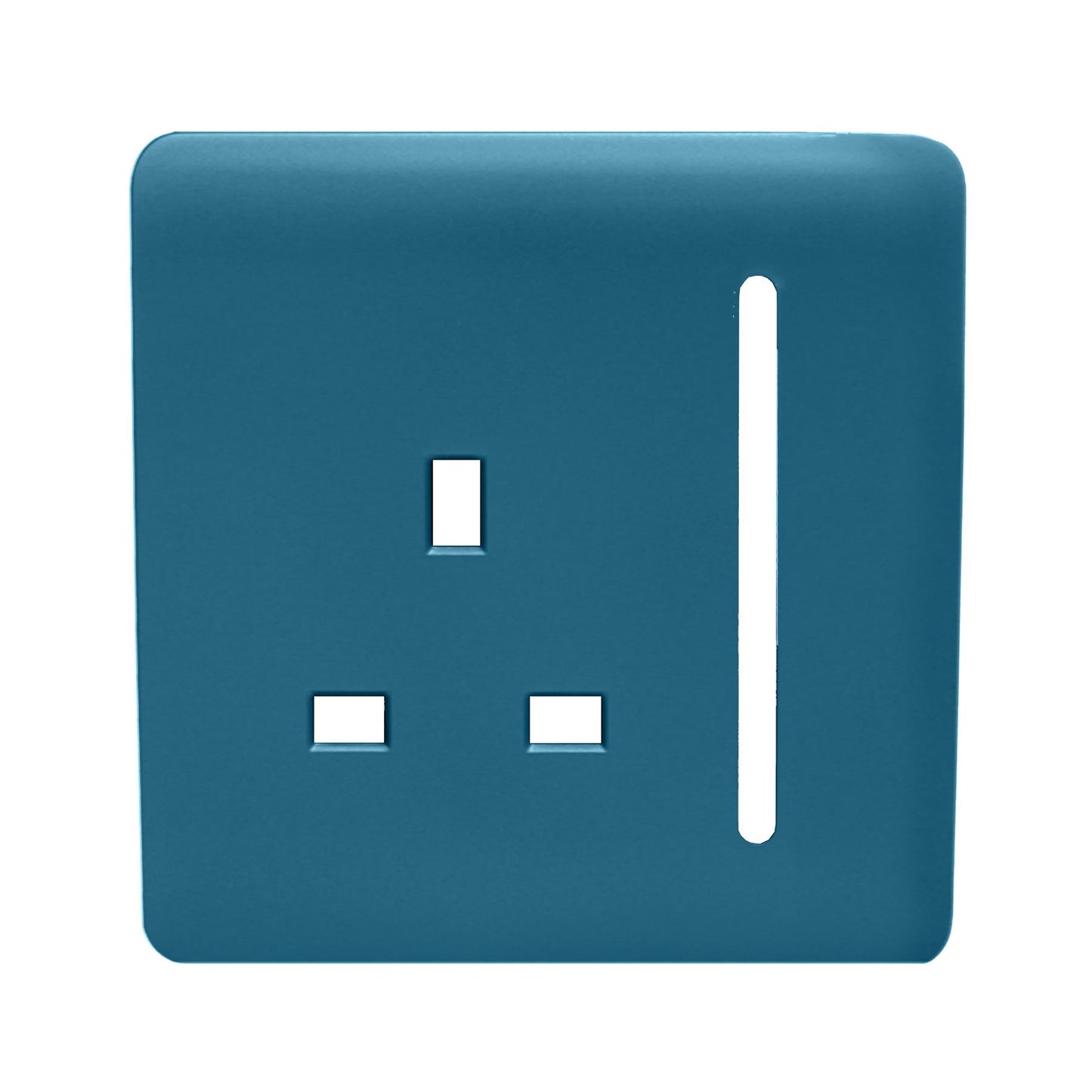 Trendi Switch 1 Gang 13 Amp Switched Spare Faceplate For Modern Designer Plug Socket in Ocean Blue