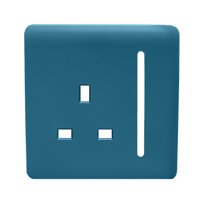Trendi Switch 1 Gang 13 Amp Switched Spare Faceplate For Modern Designer Plug Socket in Ocean Blue
