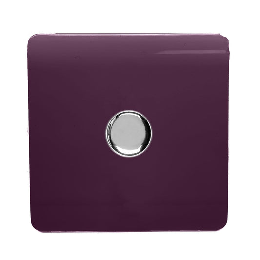Trendi Switch 1 Gang 1 or 2 way 150w Rotary LED Dimmer Light Switchin Plum Purple