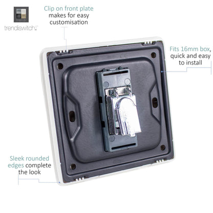 Trendi Switch 1 Gang Male F-Type Satellite Television Socket in Light Grey