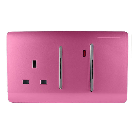Trendi Switch Spare Faceplate For Cooker Switch & Plug Socket with Neon in Candy Pink