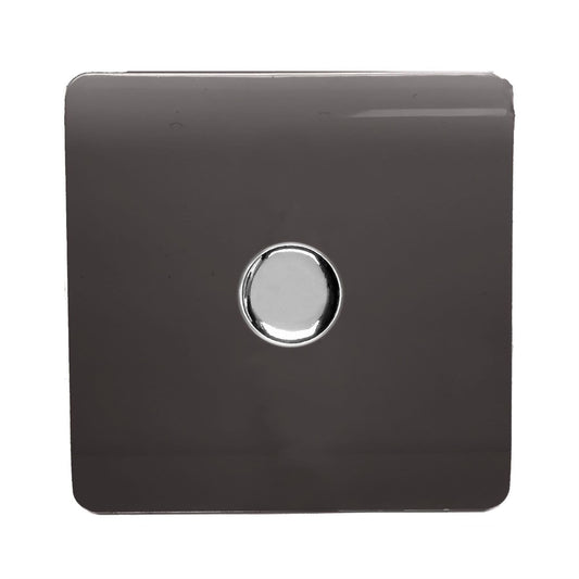 Trendi Switch 1 Gang 1 or 2 way 150w Rotary LED Dimmer Light Switchin Dark Mocha Brown