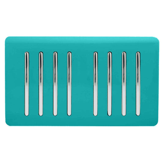 Trendi Switch 8 Gang Spare Faceplate for Modern Designer Light Switch in Bright Teal