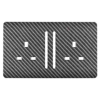 Trendi Switch 2 Gang Long Switched Spare Faceplate For Modern Designer Plug Socket in Carbon Fibre
