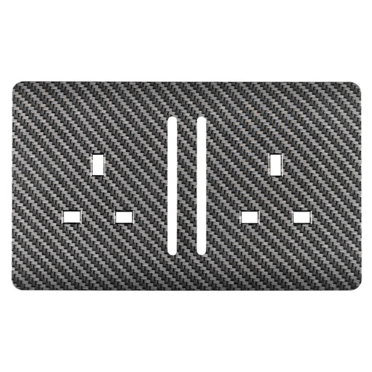 Trendi Switch 2 Gang Long Switched Spare Faceplate For Modern Designer Plug Socket in Carbon Fibre