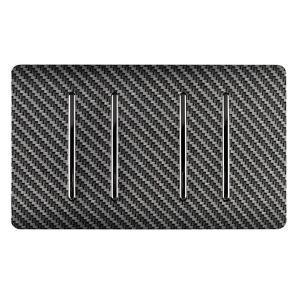 Trendi Switch 4 Gang Intermediate Rocker Light Switch in Carbon Fibre