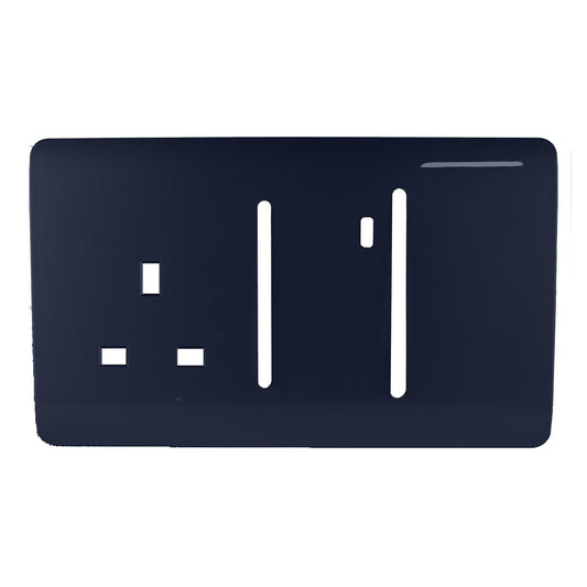 Trendi Switch Spare Faceplate For Cooker Switch & Plug Socket with Neon in Navy Blue