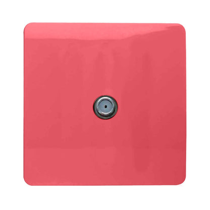 Trendi Switch 1 Gang Male F-Type Satellite Television Socket in Strawberry Red
