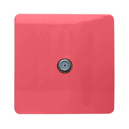 Trendi Switch 1 Gang Male F-Type Satellite Television Socketin Strawberry Red