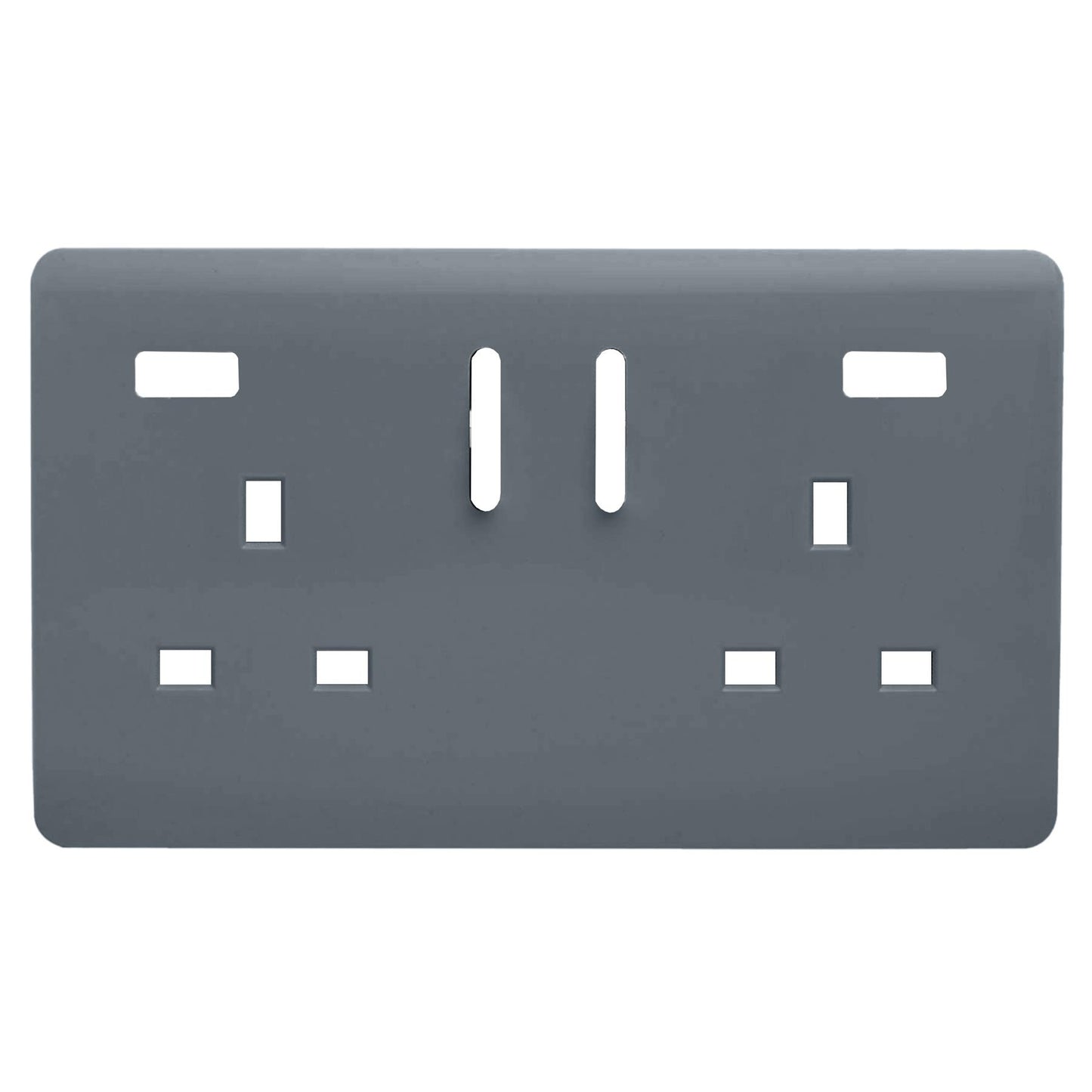 Trendi Switch 2 Gang USB Spare Faceplate For Modern Designer Plug Socket in Warm Grey