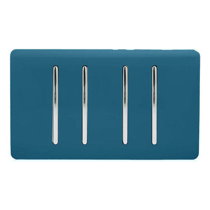 Trendi Switch 4 Gang 1 or 2 Way Light Switch in Midnight Blue