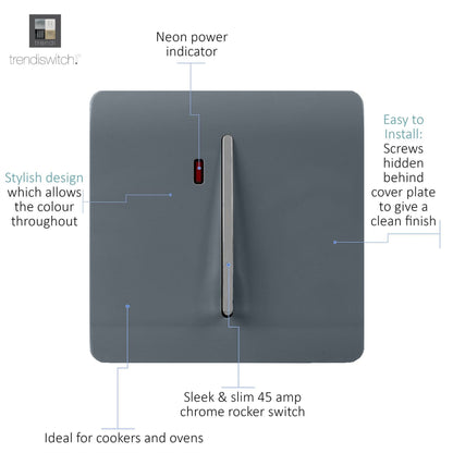 Trendi Switch 1 Gang 20 Amp Heavy Duty Rocker Switch in Warm Grey