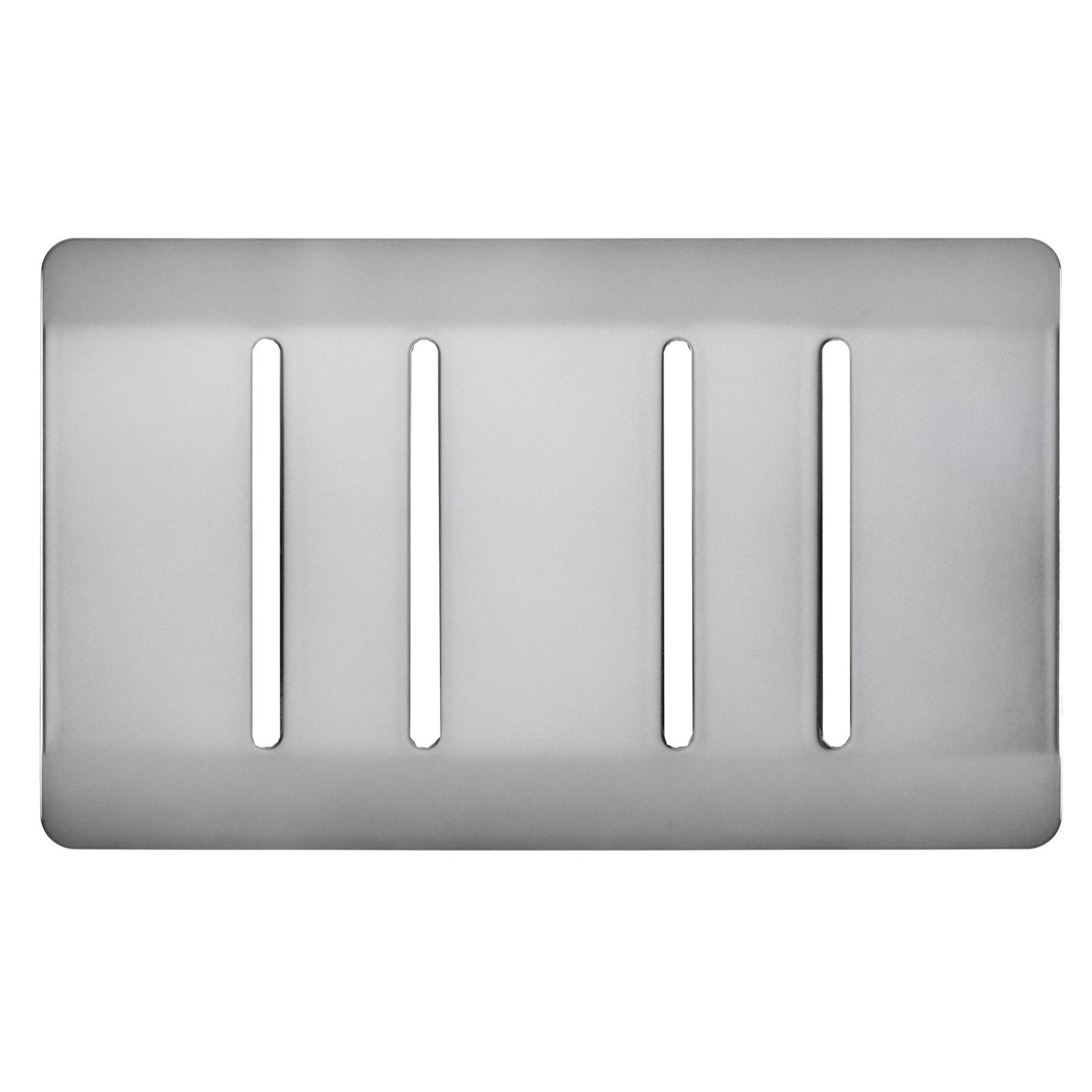 Trendi Switch 4 Gang Spare Twin Faceplate for Modern Designer Light Switch in Brushed Steel