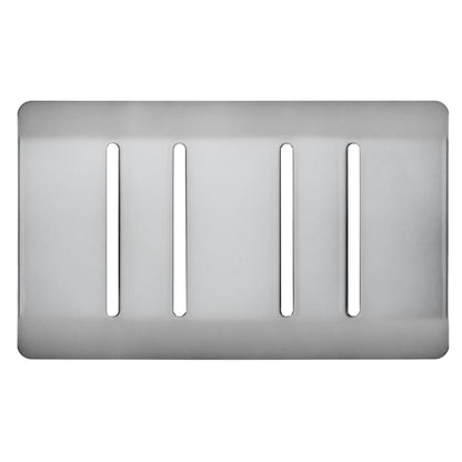 Trendi Switch 4 Gang Spare Twin Faceplate for Modern Designer Light Switch in Brushed Steel