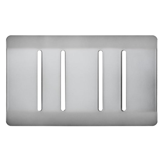 Trendi Switch 4 Gang Spare Twin Faceplate for Modern Designer Light Switch in Brushed Steel