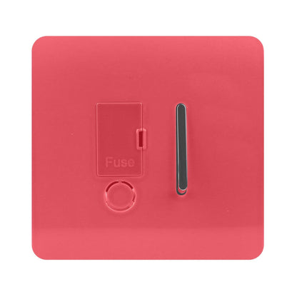 Trendi Switch 13 Amp Fused Spur with Flex Outlet in Strawberry Red