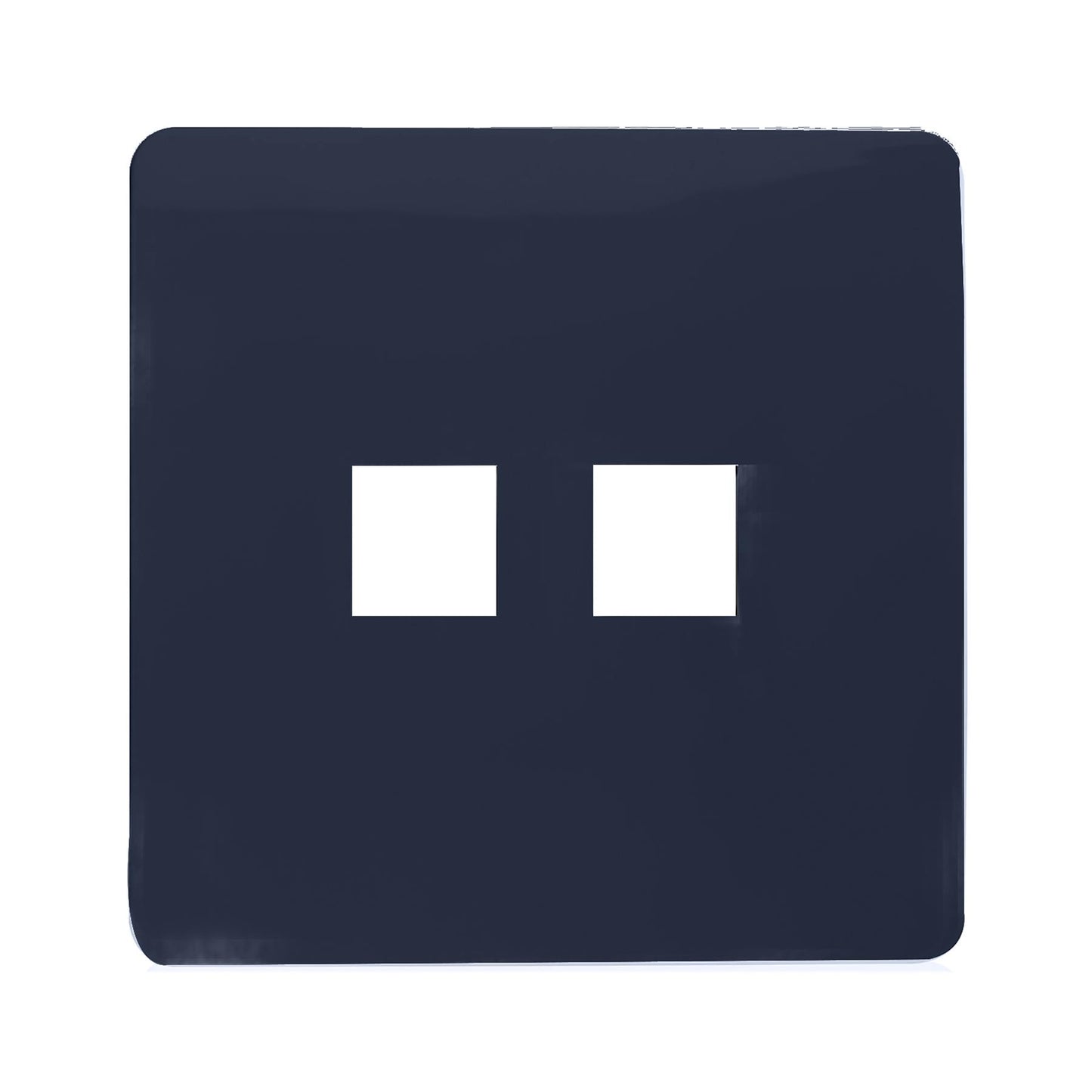 Trendi Switch 2 Gang Spare Faceplate For Modern Designer Telephone Slave Socket in Navy Blue