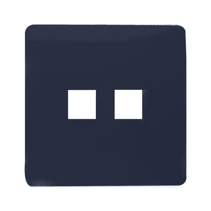 Trendi Switch 2 Gang Spare Faceplate For Modern Designer Telephone Slave Socket in Navy Blue