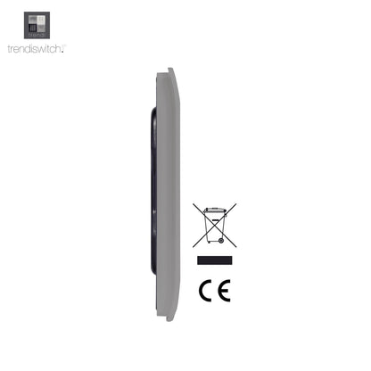 Trendi Switch Double Blanking Plate in Light Grey