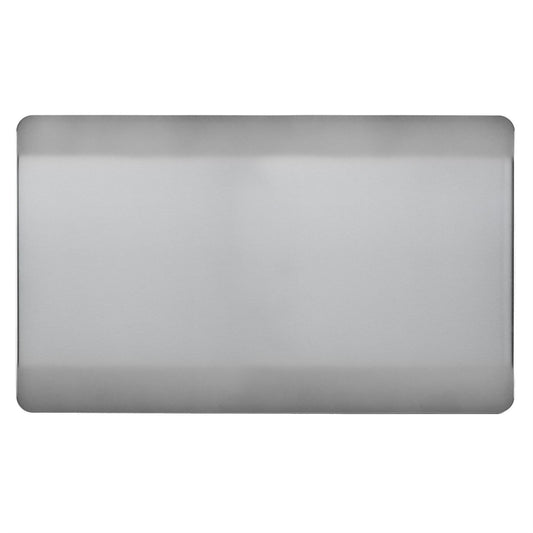 Trendi Switch Double Blanking Platein Brushed Steel