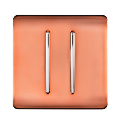 Trendi Switch 2 Gang Intermediate Rocker Light Switch in Copper