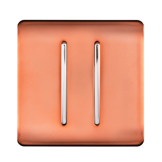 Trendi Switch 2 Gang Intermediate Rocker Light Switchin Copper