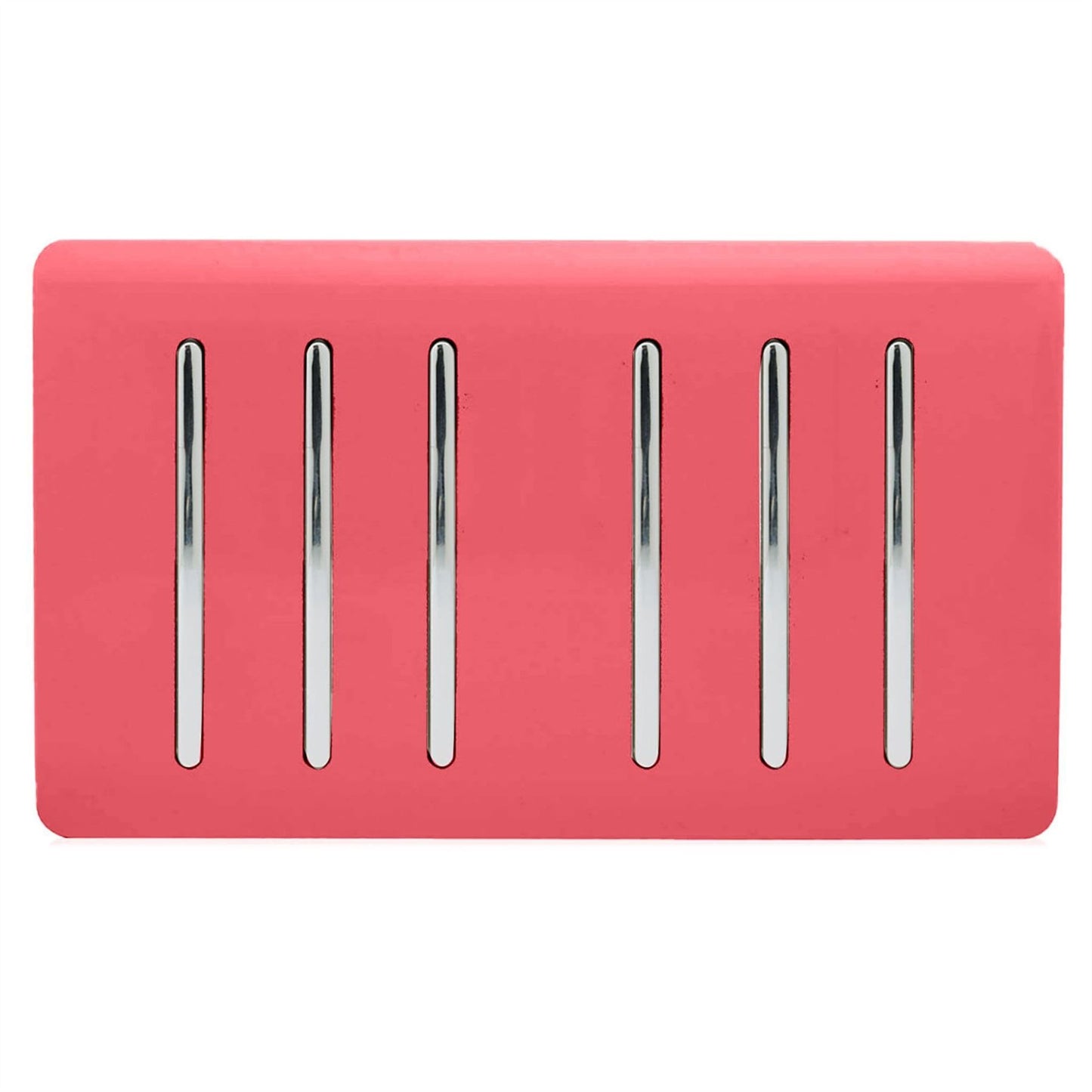 Trendi Switch 6 Gang 1 or 2 Way Light Switchin Strawberry Red