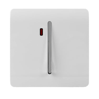 Trendi Switch 1 Gang 45 Amp Cooker Switch with Neon in Ice White