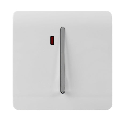 Trendi Switch 1 Gang 45 Amp Cooker Switch with Neonin Ice White