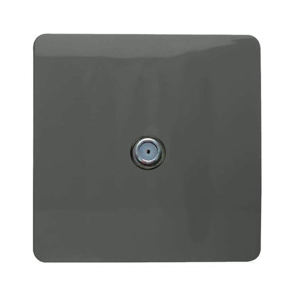 Trendi Switch 1 Gang Male F-Type Satellite Television Socket in Charcoal Grey