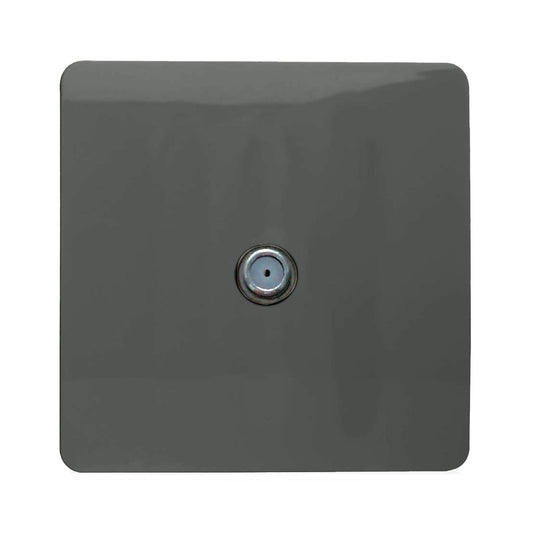 Trendi Switch 1 Gang Male F-Type Satellite Television Socketin Charcoal Grey
