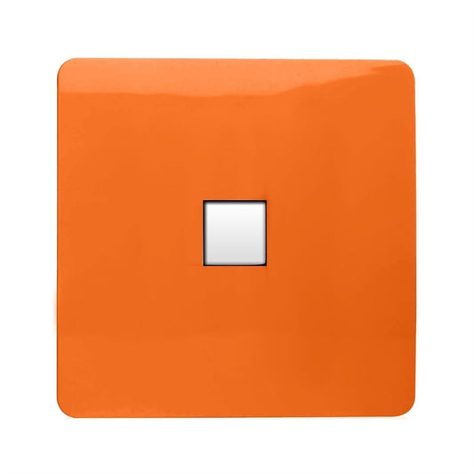 Trendi Switch 1 Gang RJ45 Cat 6 Modern Designer PC Ethernet Socketin Sunset Orange
