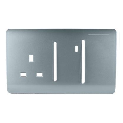 Trendi Switch Spare Faceplate For Cooker Switch & Plug Socket with Neon in Cool Grey