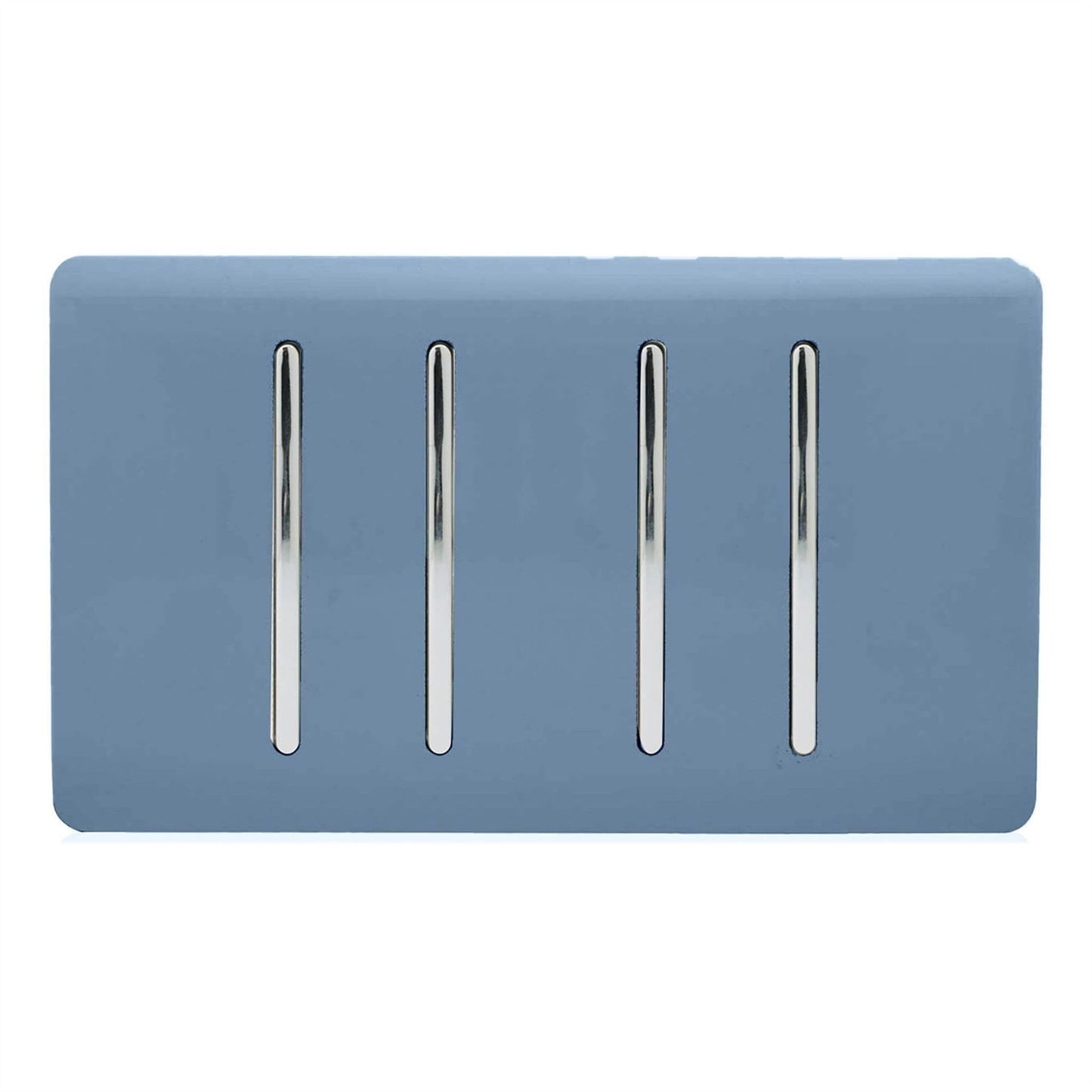 Trendi Switch 4 Gang Light Switch (1x 1 or 2 Way & 3 x Intermediate)in Sky Blue
