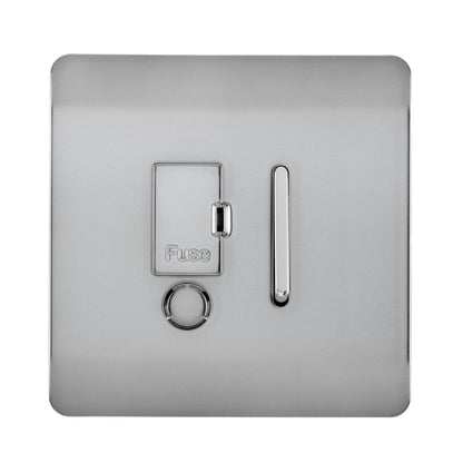 Trendi Switch 13 Amp Fused Spur with Flex Outlet in Brushed Steel