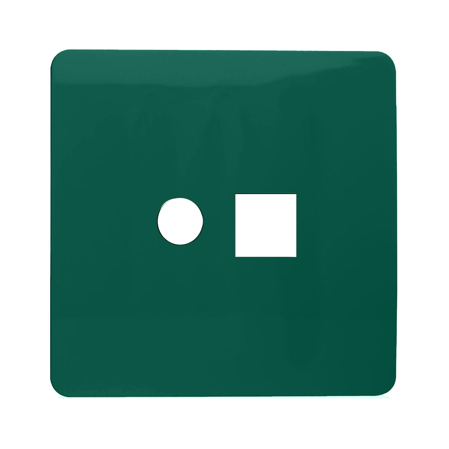 Trendi Switch 2 Gang Spare Faceplate For Modern Designer PC Ethernet Sockets Dark Forest Green